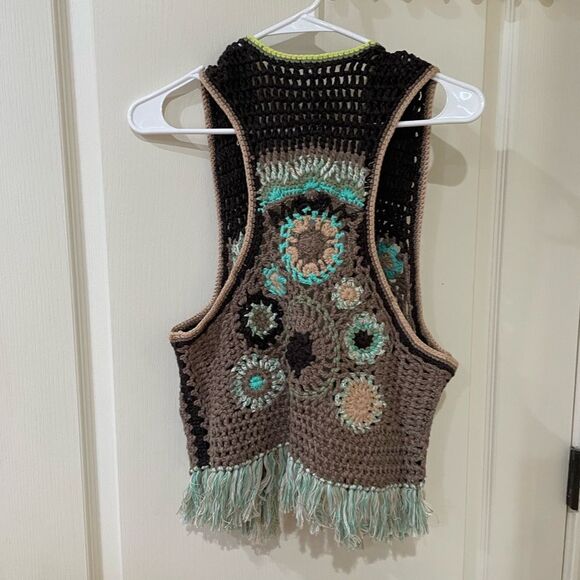 Free People Desert Rose Crochet Vest in Canyon Combo - Picture 7 of 7